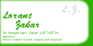 lorant zakar business card